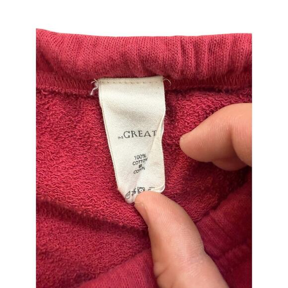 The Great. Women's red 100% Cotton Drawstring Jogger Sweatpants Size 2 - Picture 3 of 5